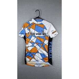 Primal I Ride With MS Cycling Jersey Womens XL Multicolor‎ Full Zip Bike Shirt